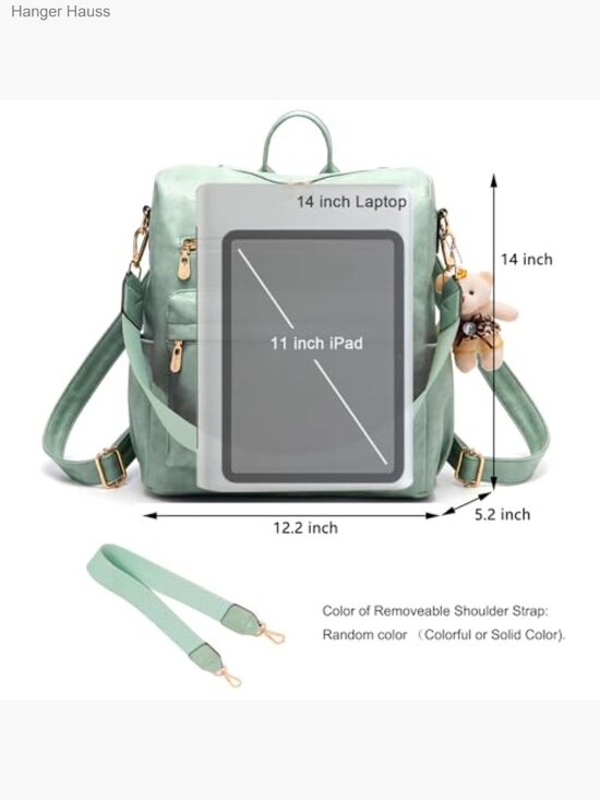 Women\'s Vegan Leather Convertible Backpack Purse Set 2pcs - Large Travel main image 6